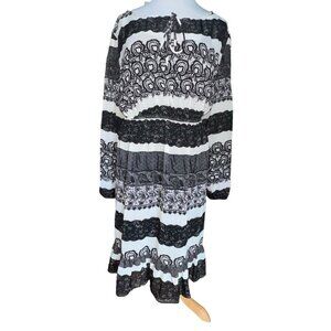 Kardashian Kollection Lace Print Sheer Dress-Size‎ Medium Long Sleeve Floral